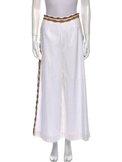 Pre-owned Frances Valentine Wide Leg Pants In White