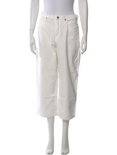 Pre-owned Frances Valentine Wide Leg Pants In White