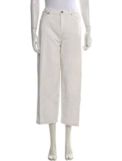 Pre-owned Frances Valentine Wide Leg Pants In White