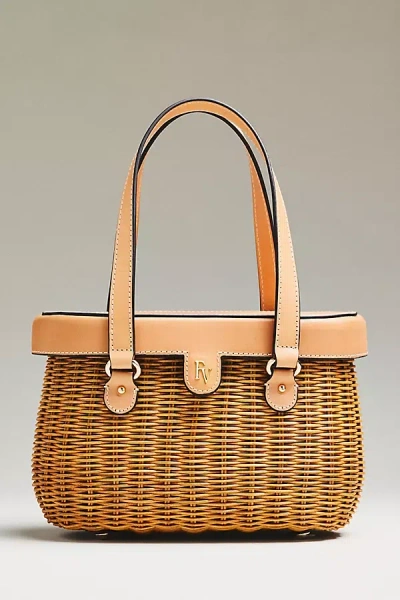 Frances Valentine Willow Wicker Basket Bag In Brown