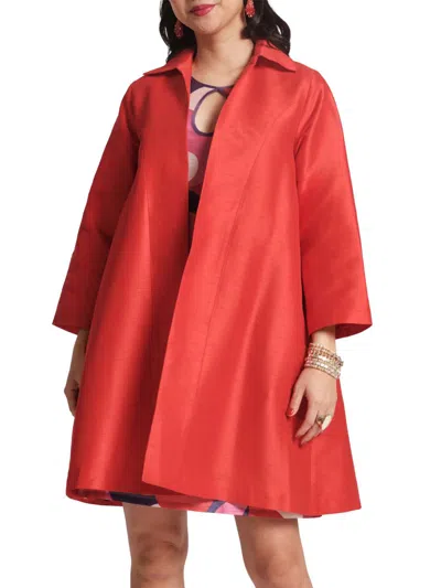 Frances Valentine Women's Charlotte Open-front Topper Jacket In Red