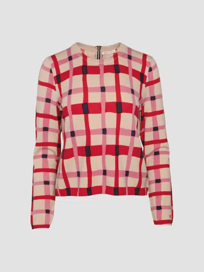 Frances Valentine Honey Sweater Lollipop In Red