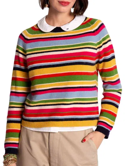 Frances Valentine James Crewneck Stripe Sweater In Multi