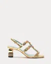 Frances Valentine Women Kiki Gem Nappa With Rhinestones Heel In Gold W/ Multi In Multi