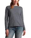 Frances Valentine Long Sleeve Striped T Shirt Stripe In Blue