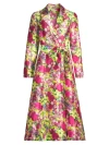 Frances Valentine Women's Lucille Chamomille Cluster Wrap Dress In Pink Yellow Multi