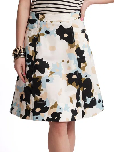 Frances Valentine Women's Marta Floral-graphic Cotton Knee-length Skirt In White