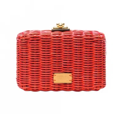 Frances Valentine Women's Paige Wicker Clutch In Red