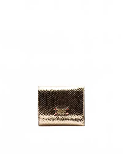 Frances Valentine Women's Perfect Metallic Leather Wallet In Platino Snake In Multi