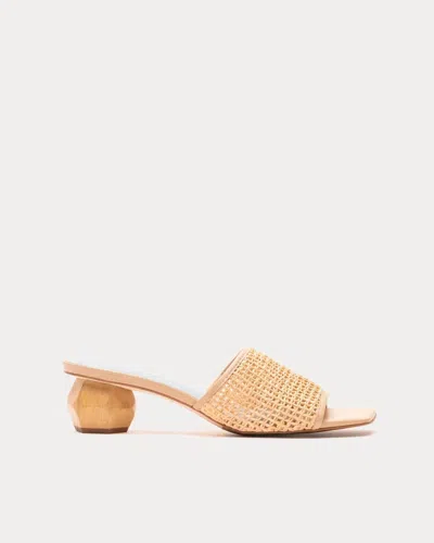 Frances Valentine Women's Raffia Mesh Slide Heel Sandal In Natural In Multi