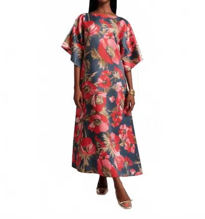 Frances Valentine Women's Spinnaker Paradise Poppy Maxi Dress In Blue Red Multi