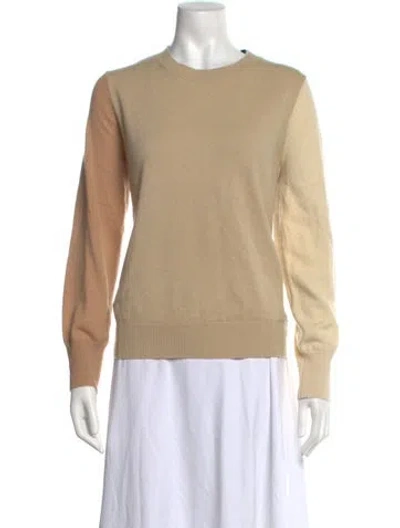 Pre-owned Frances Valentine Wool Colorblock Pattern Sweater In Neutrals
