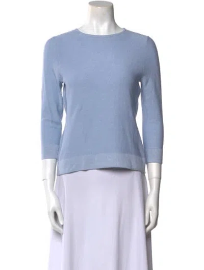 Pre-owned Frances Valentine Wool Crew Neck Sweater In Blue