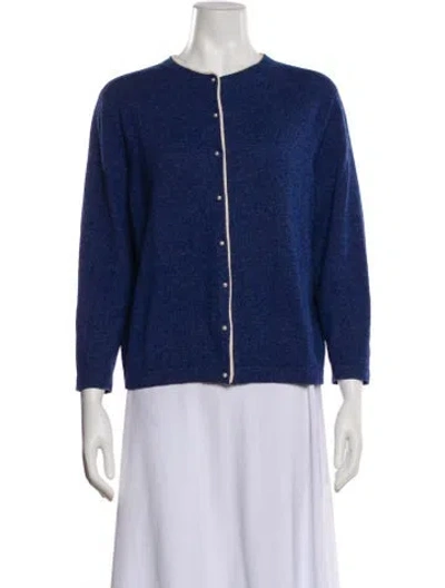 Pre-owned Frances Valentine Wool Crew Neck Sweater In Blue