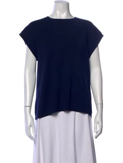 Pre-owned Frances Valentine Wool Crew Neck Sweater In Blue