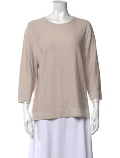 Pre-owned Frances Valentine Wool Crew Neck Sweater In Neutrals