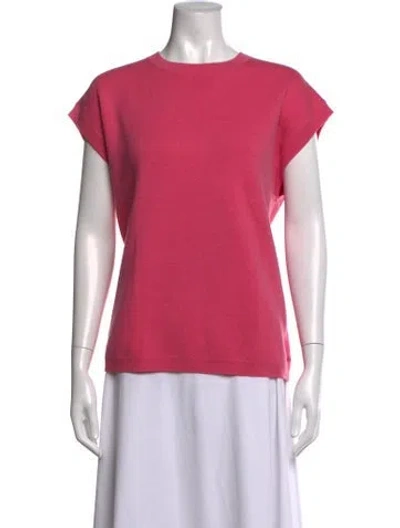 Pre-owned Frances Valentine Wool Crew Neck Sweater In Pink