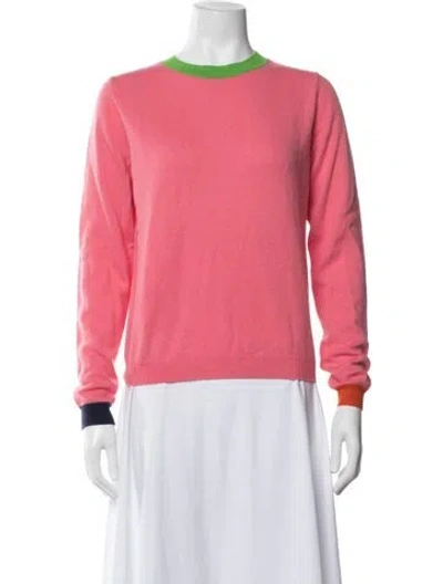 Pre-owned Frances Valentine Wool Crew Neck Sweater In Pink
