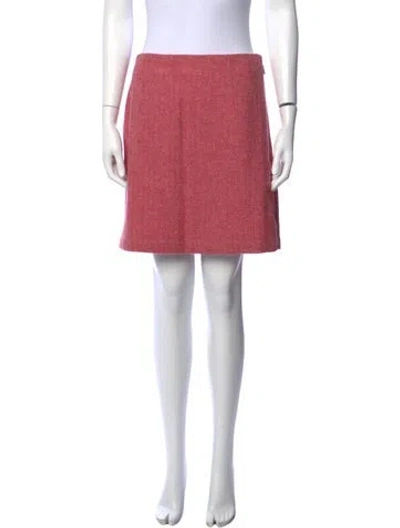 Pre-owned Frances Valentine Wool Mini Skirt In Red