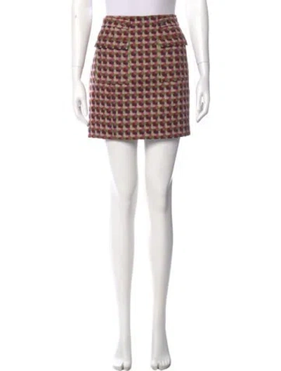 Pre-owned Frances Valentine Wool Mini Skirt W/ Tags In Multi