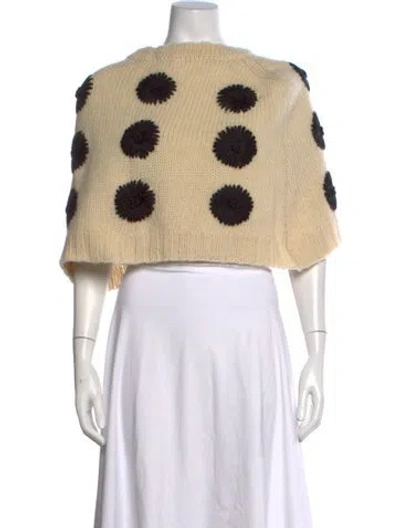 Pre-owned Frances Valentine Wool Patterned Sweater In Neutral