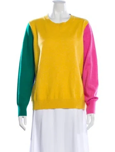 Pre-owned Frances Valentine Wool Scoop Neck Sweater In Yellow