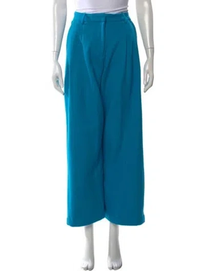 Pre-owned Frances Valentine Wool Wide Leg Pants In Blue