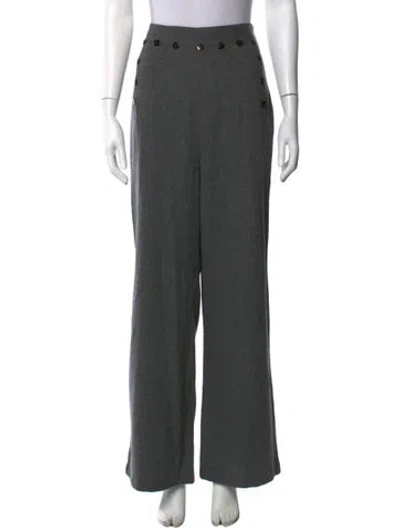 Pre-owned Frances Valentine Wool Wide Leg Pants In Grey