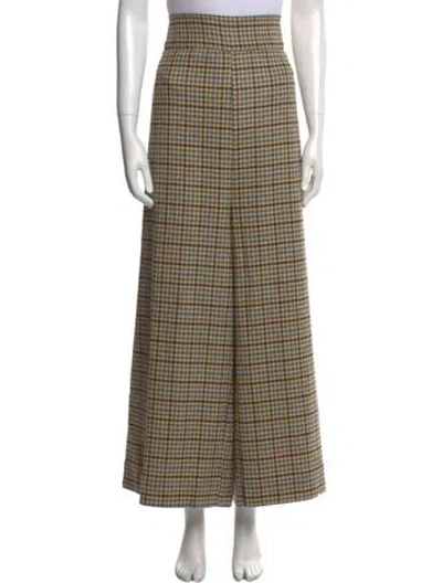 Pre-owned Frances Valentine Wool Wide Leg Pants W/ Tags In Green