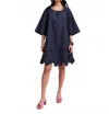 Frances Valentine Zennia Flower Dress In Navy In Blue