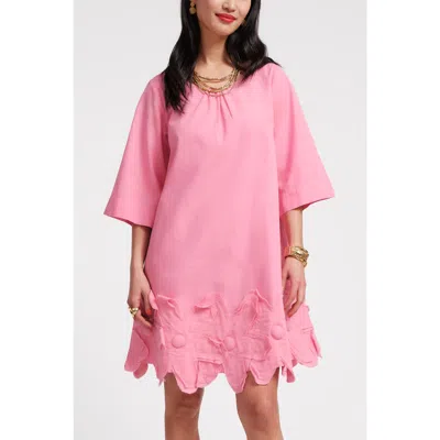 Frances Valentine Zennia Flower Hem Dress In Pink