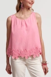 Frances Valentine Zennia Flower Hem Tank In Pink