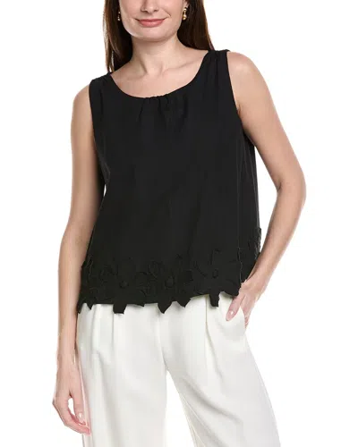 Frances Valentine Zennia Flower Hem Tank Top In Black