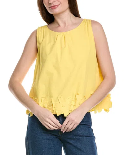 Frances Valentine Zennia Flower Hem Tank Top In Yellow