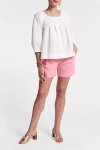 Frances Valentine Zoe Top Sun Floral Cotton Poplin In White