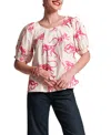 Frances Valentine Zonda Top In Pink Monkey In Pink