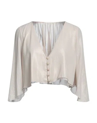 Francesca & Veronica Feleppa Feleppa Woman Shirt Beige Size 2 Lurex