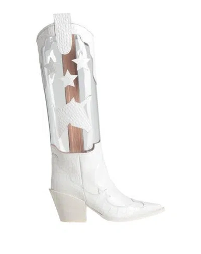 Francesca Bellavita Woman Boot White Size 7 Leather