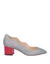 Francesca Bellavita Woman Pumps Silver Size 8 Textile Fibers In Silver