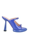 Francesca Bellavita Woman Sandals Purple Size 8 Leather In Purple
