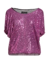 Francesca Conoci Woman Top Fuchsia Size 4 Polyester In Pink