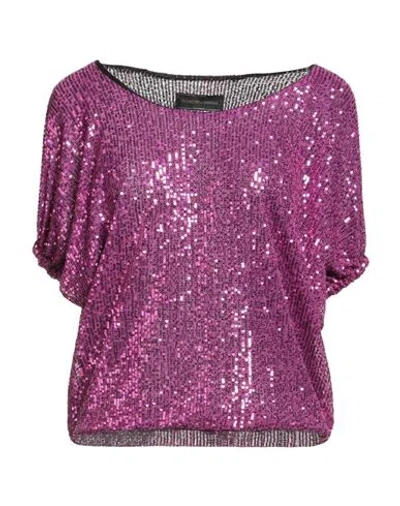 Francesca Conoci Woman Top Fuchsia Size 4 Polyester In Pink