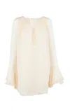 Francesca Miranda Acacia Silk Yoke Mini Dress In Ivory