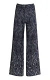 Francesca Miranda Acropolis High-rise Cotton Wide-leg Pants In Blue