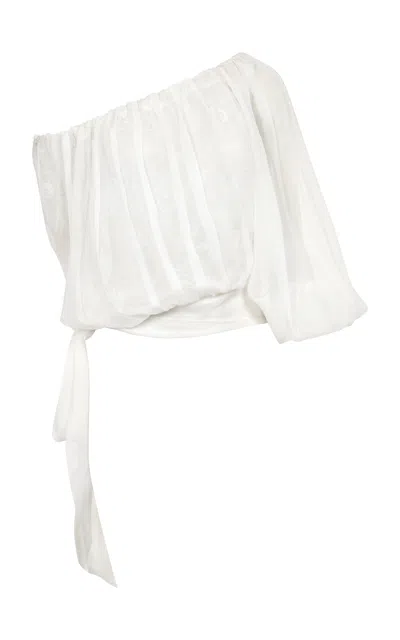 Francesca Miranda Aire Sheer Silk Top In White