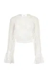Francesca Miranda Alba Sheer Lace Top In White