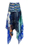 Francesca Miranda Alexandria Printed Silk Midi Skirt In Multi