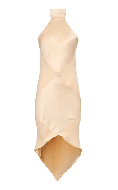 Francesca Miranda Alma Halter Silk Dress In Orange