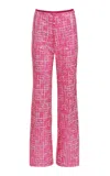 Francesca Miranda Amarelli Sequined Wide-legged Pants In Pink