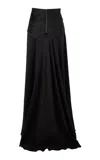 Francesca Miranda Ame Silk Maxi Skirt In Black